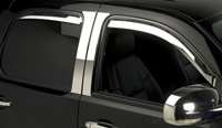 07-08 Chevrolet Avalanche, 07-08 Chevrolet Silverado, 07-08 Chevrolet Suburban, 07-08 GMC Sierra Crew Cab, 07-08 GMC Yukon XL Crew Cab Putco Side Window Deflectors - 4 PC Element (Chrome)