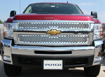 07-08 Chevrolet Silverado HD Putco Bolt-Over Grilles - Punch Stainless Steel