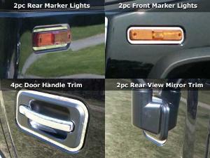 03-09 Hummer H2  QAA Trim Package (4-Door Handles/4-Molding lnserts/2-Mirror Accents/1-Gas Cover)