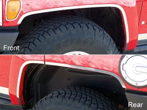 06-09 Hummer H3 QAA Fender Trims with Adhesive - Stainless Steel