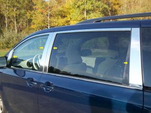 11-12 Toyota Sienna QAA Pillar Post Trims with Front Mirror Accents