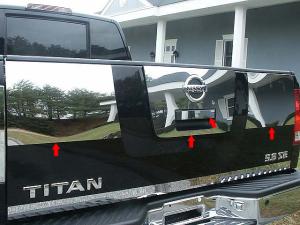 04-12 Nissan Titan QAA Tailgate Handle Trims with Extensions (11 3/4