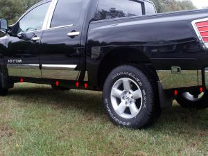 04-12 Nissan Titan Crew Cab QAA Rocker Panel Trims with Rear Cargo Door (5 1/2