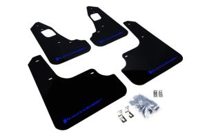 Mitsubish Lancer Evolution X 2008-2016 GSR,MR,SE,SAM Rally Armor Mud Flaps - Black/Blue Logo