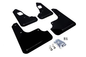 Mitsubish Lancer Evolution X 2008-2016 GSR,MR,SE,SAM Rally Armor Mud Flaps - Black/Grey Logo