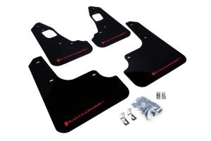 Mitsubish Lancer Evolution X 2008-2016 GSR,MR,SE,SAM Rally Armor Mud Flaps - Black/Red Logo