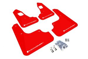 Mitsubish Lancer Evolution X 2008-2016 GSR,MR,SE,SAM Rally Armor Mud Flaps - Red/White Logo