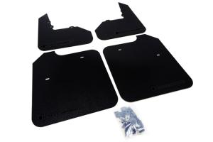 Mitsubish Lancer Evolution 2003-2008 Standard,RS,SE,MR Rally Armor Mud Flaps - Black/Black Logo