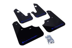 Mitsubish Lancer 2007-2016 DE, ES, GTS , SE, Ralliart Sedan Rally Armor Mud Flaps - Black/Blue Logo