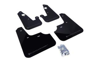 Mitsubish Lancer 2007-2016 DE, ES, GTS , SE, Ralliart Sedan Rally Armor Mud Flaps - Black/Grey Logo