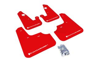 Mitsubish Lancer 2007-2016 DE, ES, GTS , SE, Ralliart Sedan Rally Armor Mud Flaps - Red/White Logo