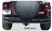 76-06 Jeep CJ & Wrangler Rampage Double Tube Rear Bumper with Receiver - Black