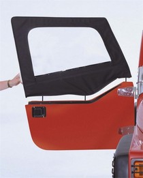 97-06 Wrangler Black Diamond Rampage Door Skins and Frames - Black Denim/Diamond (Fully Assembled) 