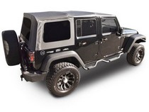 97-06 Wrangler TJ Rampage Soft Top Replacement Plus - Diamond Black Sailcloth with Tinted Windows and Door Skins 9 