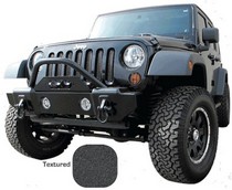 07-12 Jeep JK 2 & 4 Door Rampage Recovery Mass Articulation Stubby Front Bumper with Stinger - Textured Finish (Lights Sold Separately)