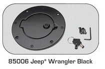 07-12 Jeep JK 2 dr & 4 dr Rampage Billet Style Gas Cover (Black)