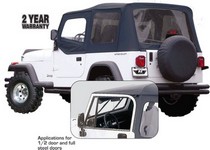 97-06 Jeep Wrangler, Steel Doors (no soft upper doors) Rampage Complete Top with Frame & Hardware - Diamond Black 