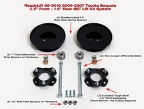 2001-2007 Toyota Sequoia 2WD, 4WD ReadyLift® Smart Suspension Systems (SST) Lift Kit (Front Lift: 2.5