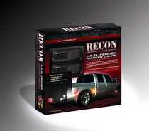 Dodge 10-12 RAM Recon Dually Fender Lenses (4-Piece Set) w/ 2 Red L.E.D Lights & 2 Amber L.E.D. Lights - Smoked Lens w/ Black Trim