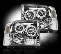 Ford Superduty 05-07 F250/F350/F450/F550 Recon Projector Headlight Set - Clear / Chrome