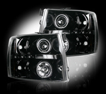 Chevy Silverado 07-11 Recon Projector Headlight Set - Smoked / Black