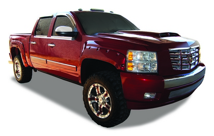 07-13 Chevrolet Silverado Restyling Ideas Fender Flares - Rivet/Bolt Style, Smooth, H=6.0 O=1.5