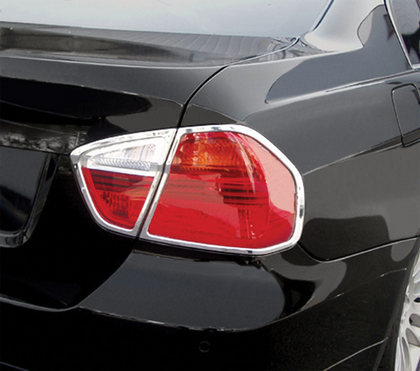 06-08 BMW 3 Series Restyling Ideas Tail Light Bezels - ABS Chrome