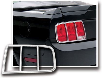 05-09 Ford Mustang Restyling Ideas Tail Light Bezels - ABS Chrome