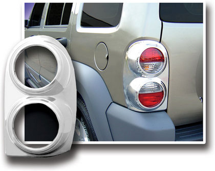 02-07 Jeep Liberty Restyling Ideas Tail Light Bezels - ABS Chrome
