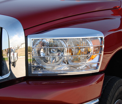 06-08 Dodge Ram Restyling Ideas Head Light Bezel - ABS Chrome