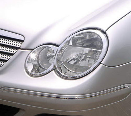 01-07 Mercedes-Benz C-Class / W203 Restyling Ideas Head Light Bezel - ABS Chrome, Oval Style