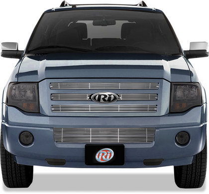 07-10 Ford Expedition Restyling Ideas ABS Grille Insert - Chrome Stainless Steel Billet, Top Bumper