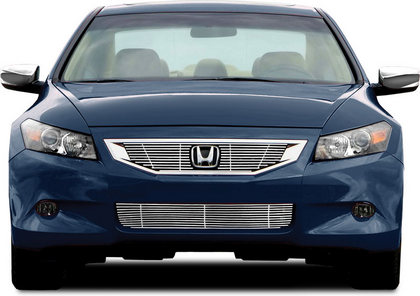 08-10 Honda Accord Restyling Ideas ABS Grille Insert - Chrome Stainless Steel Billet, Top Bumper