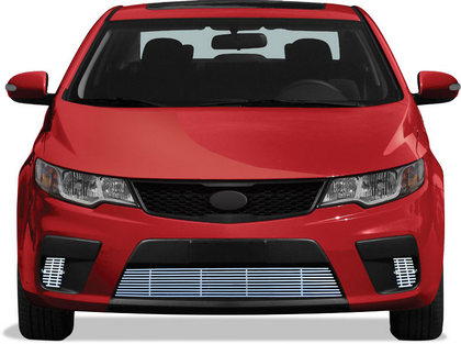 10-13 Kia Forte Restyling Ideas ABS Grille Insert with Fog Lamp Guard - Chrome Stainless Steel Billet, Bumper