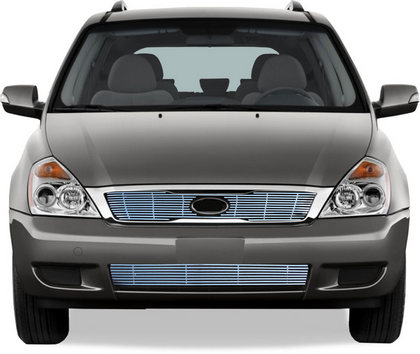 11-13 Kia Sedona Restyling Ideas ABS Grille Insert - Chrome Stainless Steel Billet, Top Bumper