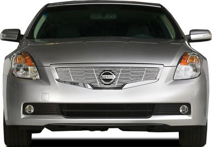 08-09 Nissan Altima Restyling Ideas Grille Insert - Chrome Stainless Steel Billet, Top