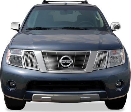 08-12 Nissan Pathfinder Restyling Ideas ABS Grille Insert - Chrome Stainless Steel Billet, Top