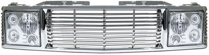 88-98 Chevrolet C- and K-Series Truck Restyling Ideas Grille - with Chrome Head Lamp Rover Style