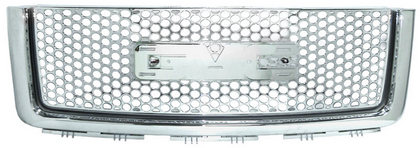 07-13 GMC Sierra Restyling Ideas Replacement Grille with Emblem - Denali Style, ABS Chrome