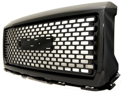 14-16 GMC Sierra Restyling Ideas Replacement Grille - ABS Chrome, Denail Style, Gloss Black