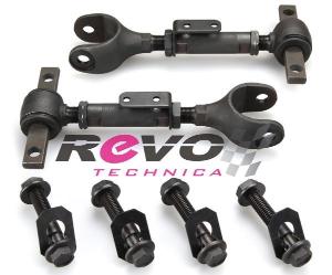 03-05 Honda Civic Revo Technica Camber Kit - Front Type: Cam Bolt (2° Max) / Rear Type: Rear Camber Adjuster (-2 to +3° Max)