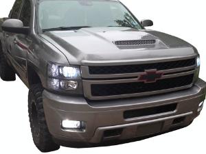 07-13 Chevy Silverado HD RK Sport Fiberglass Hoods, Ram Air /Extractor