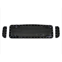 99-04 Ford F-SuperDuty Royalty Core RC2 Twin Mesh Grille - Polished Gloss Black Frame