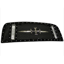 13-14 Ford F150 Royalty Core RCX Explosive LED Grille - Dual LED, Black Royalty Core 2-Tone Logo