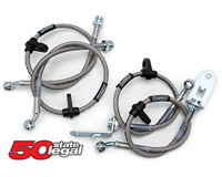 92-97 Honda Accord w/ Rear Drum Brakes Russell Brake Lines - Pre-Assembled Brake Line Kit