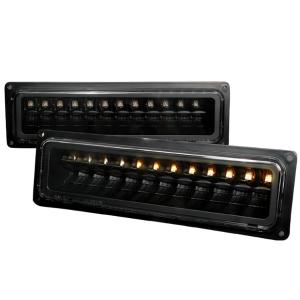 88-98 Chevrolet C10 LED BUMPER LIGHTS BLACK Spec D Bumper Lights (Black with LED)