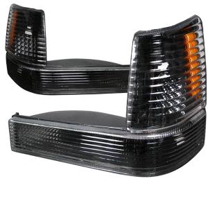 93-98 JEEP GRAND CHEROKEE BUMPER LIGHT + CORNER LIGHT BLACK Spec D Bumper + Corner Lights (Black with Amber Reflector)