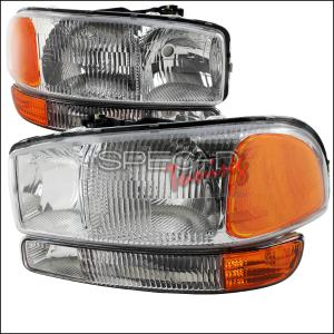 1999-2006 GMC Sierra Models Only, 2000-2006 GMC Yukon/Yukon Xl/Yukon SLT Models Only;;2001-2006 GMC Yukon / Yukon XL Models Only Spec D Headlights + Bumper Light