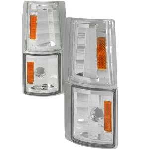 94-98 GMC c- and k-series Pick-up CORNER LIGHT 4 PCS CHROME Spec D 4-Piece Corner Lights (Chrome)