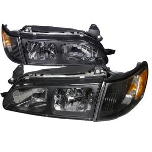 93-97 TOYOTA COROLLA HEADLIGHT + CORNER LIGHT BLACK Spec D Euro Headlights with Corner Lights (Black)